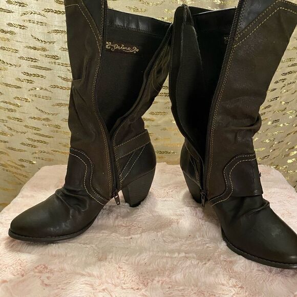 Women’s Amani Prima mid calf heeled boots with side zippers sized 8M - Picture 7 of 10